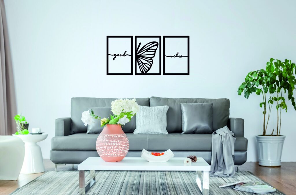 Tríptico «Good Vibes» – 3 piezas, 40 × 90 cm